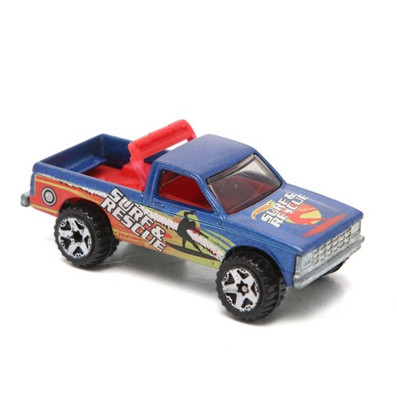 Vintage Hot Wheels Truck Pick Up Surf & Rescue Die Cast Car1982 Blue Yellow - Picture 1 of 5